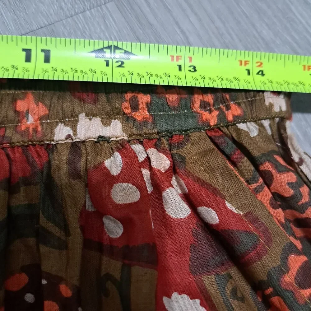 Lakhays Hippie Boho Chic Mushroom Forest Handmade Artisan Cotton Clay M/L NWT